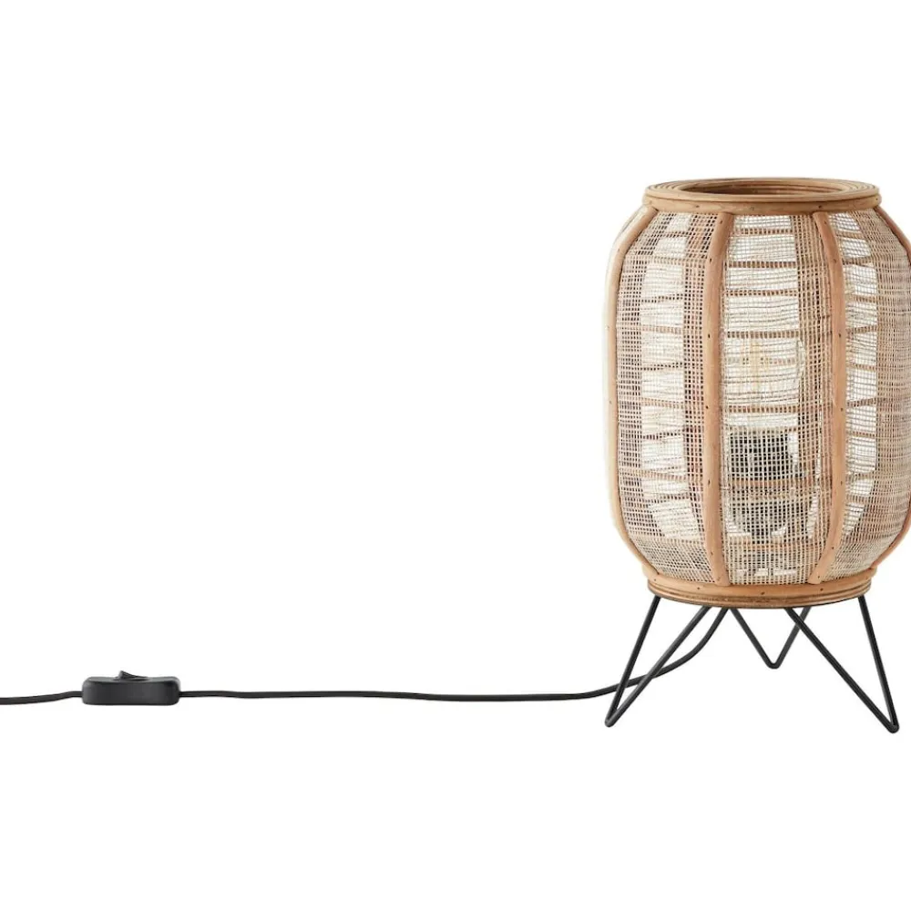 Brilliant Lampe, Tanah Tischleuchte schwarz/natur, 1x A60, E27, 42W, Mit Schnurzwischenschalter Clearance