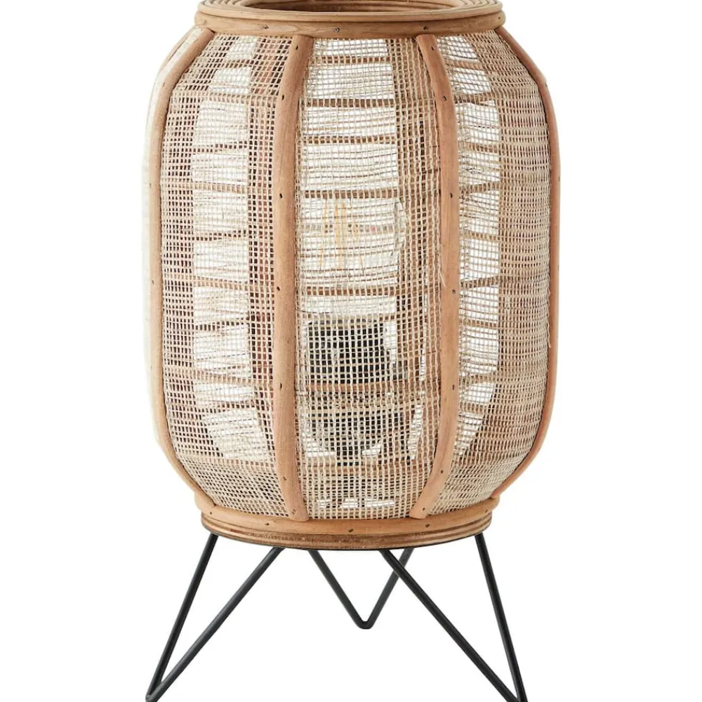Brilliant Lampe, Tanah Tischleuchte schwarz/natur, 1x A60, E27, 42W, Mit Schnurzwischenschalter Clearance