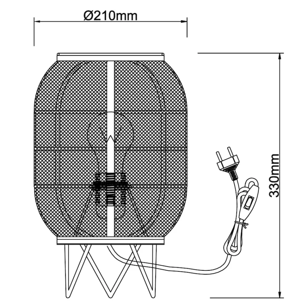 Brilliant Lampe, Tanah Tischleuchte schwarz/natur, 1x A60, E27, 42W, Mit Schnurzwischenschalter Clearance