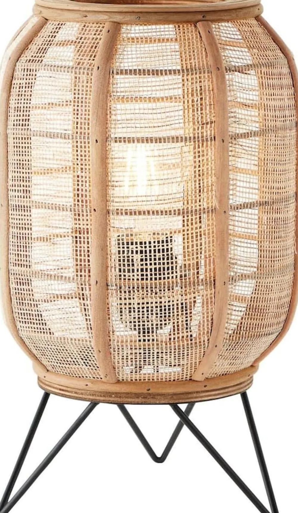 Brilliant Lampe, Tanah Tischleuchte schwarz/natur, 1x A60, E27, 42W, Mit Schnurzwischenschalter Clearance