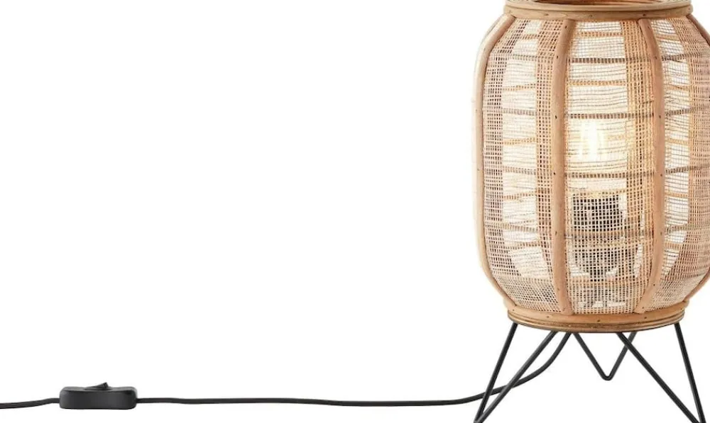 Brilliant Lampe, Tanah Tischleuchte schwarz/natur, 1x A60, E27, 42W, Mit Schnurzwischenschalter Clearance