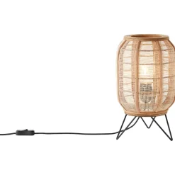 Brilliant Lampe, Tanah Tischleuchte schwarz/natur, 1x A60, E27, 42W, Mit Schnurzwischenschalter Clearance