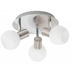 Brilliant Lampe Tiara Spotrondell 3flg eisen/weiß | 3x D45, E14, 40W, geeignet für Tropfenlampen (nicht enthalten) | Köpfe schwenkbar Sale