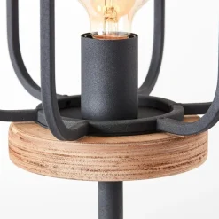 Brilliant Lampe, Tosh Standleuchte 1flg antik holz/schwarz korund, 1x A60, E27, 40W, Holz aus nachhaltiger Waldwirtschaft (FSC) Clearance