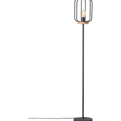 Brilliant Lampe, Tosh Standleuchte 1flg antik holz/schwarz korund, 1x A60, E27, 40W, Holz aus nachhaltiger Waldwirtschaft (FSC) Clearance