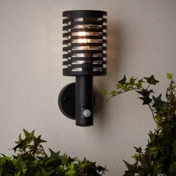 Brilliant Lampe, Venlo Außenwandleuchte stehend Bewegungsmelder schwarz matt, Edelstahl/Kunststoff, 1x A60, E27, 40W,Normallampen (nicht enthalten) Clearance