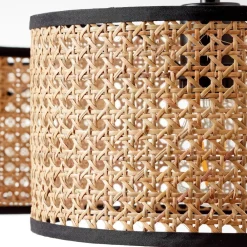 Brilliant Lampe, Wiley Pendelleuchte 3flg schwarz/holzfarbend, 3x A60, E27, 60W, Kabel kürzbar / in der Höhe einstellbar Best