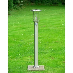 Brilliant Lampe York Außenstandleuchte Bewegungsmelder edelstahl | 1x A60, E27, 40W, g.f. Normallampen n. ent. | IP-Schutzart: 44 - spritzwassergeschützt | Mit einstellbarem Bewegungsmelder Online