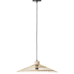 Brilliant Pirae Pendelleuchte 1flg schwarz/natur Innenleuchten,Pendelleuchten | 1x A60, E27, 40W, geeignet für Normallampen (nicht enthalten) | In der Höhe einstellbar / Kabel kürzbar Clearance