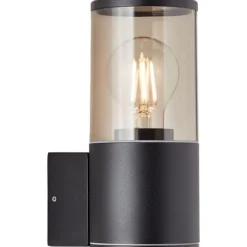Sergioro Außenwandleuchte schwarz matt | 1x A60, E27, 20W, geeignet für Normallampen (nicht enthalten) ^ Brilliant Hot