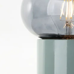 Brilliant Tischleuchte Knut mit Rauchglas, 22 cm Höhe, E27, grün Outlet