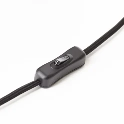 Brilliant Woodrow Tischleuchte, geeignet für LED-Leuchtmittel, Schnurzwischenschalter für einfaches Bedienen, ideal für Wohn- & Schlafzimmer, 41cm, dunkel/schwarz Bambus