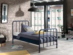 vipack BRONXX Metallbett im coolen Look, Liegefläche 90 x 200 cm versch. Farben blue denim matt Outlet