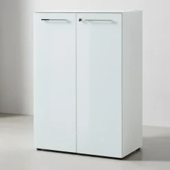 KADIMA DESIGN Büro-Set MUENCHEN 8-teilig | Glas & Abschließbar & Soft-Close Weiß New