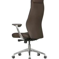 Bürostuhl Echtleder mit Synchronmechanik, Kopfstütze und hoher Rückenlehne, 67x58x125 cm ^ KADIMA DESIGN Discount
