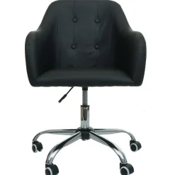 Bürostuhl -L92, Drehstuhl Schreibtischstuhl Computerstuhl Bürosessel Stuhl, mit Armlehne ~ Kunstleder schwarz ^ MCW Best