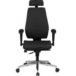KADIMA DESIGN Bürostuhl Schwarz Stoff drehbar mit Kopfstütze, Synchronmechanik und Wippfunktion bis 120kg New