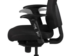 KADIMA DESIGN Bürostuhl Schwarz Stoff drehbar mit Kopfstütze, Synchronmechanik und Wippfunktion bis 120kg New