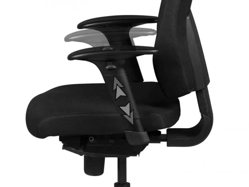 KADIMA DESIGN Bürostuhl Schwarz Stoff drehbar mit Kopfstütze, Synchronmechanik und Wippfunktion bis 120kg New