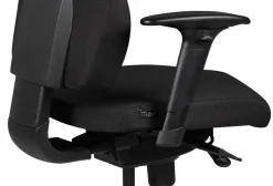 KADIMA DESIGN Bürostuhl Schwarz Stoff drehbar mit Kopfstütze, Synchronmechanik und Wippfunktion bis 120kg New