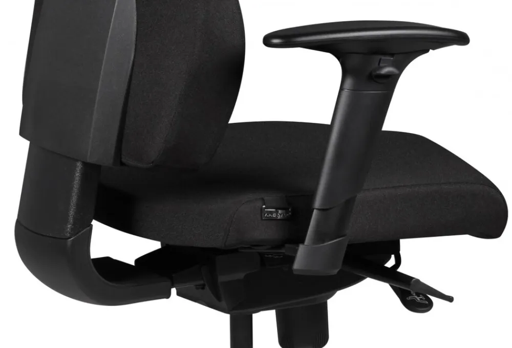 KADIMA DESIGN Bürostuhl Schwarz Stoff drehbar mit Kopfstütze, Synchronmechanik und Wippfunktion bis 120kg New