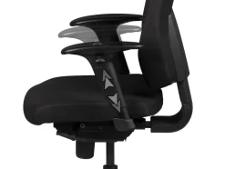 KADIMA DESIGN Bürostuhl Schwarz Stoff drehbar mit Kopfstütze, Synchronmechanik und Wippfunktion bis 120kg New