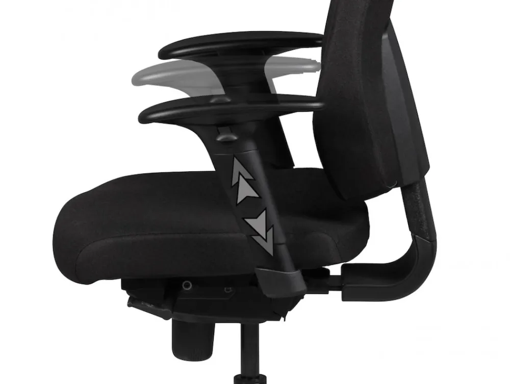 KADIMA DESIGN Bürostuhl Schwarz Stoff drehbar mit Kopfstütze, Synchronmechanik und Wippfunktion bis 120kg New
