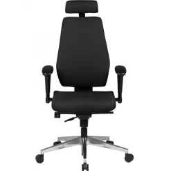 KADIMA DESIGN Bürostuhl Schwarz Stoff drehbar mit Kopfstütze, Synchronmechanik und Wippfunktion bis 120kg New