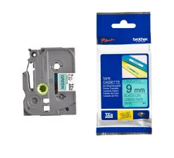 Schriftband TZe-721 (lam.) Schwarz auf Grün 9mm x 8m ^ Brother Outlet