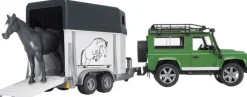 Bruder 02592 Land Rover Defender Station Wagon mit Pferdeanhänger und Pferd Best