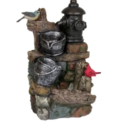 Brunnen METIS in Holz-/Stein-Optik ^ Harms Import Best