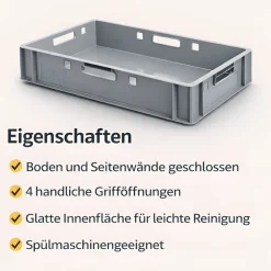 Fleischerkiste E1 Metzgerkiste 5x Fleischkiste flach 60x40x12,5 ^ BURI Clearance