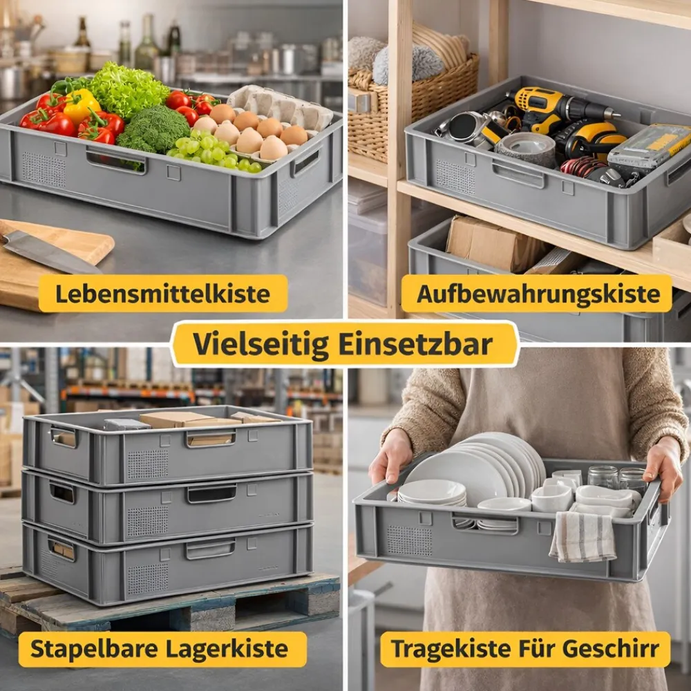 Fleischerkiste E1 Metzgerkiste 5x Fleischkiste flach 60x40x12,5 ^ BURI Clearance
