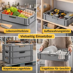 Fleischerkiste E1 Metzgerkiste 5x Fleischkiste flach 60x40x12,5 ^ BURI Clearance