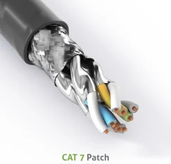 LAN Kabel 10m CAT 7 Netzwerkkabel Rohkabel Ethernet Kabel RJ45 schwarz ^ BURI Clearance