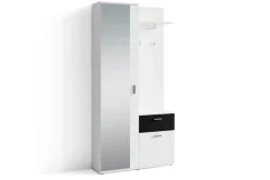 Garderobe JAKOB, Breite 97 cm, /weiß, Spiegel, viel Stauraum ^ byLIVING Hot