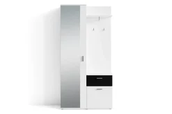 Garderobe JAKOB, Breite 97 cm, /weiß, Spiegel, viel Stauraum ^ byLIVING Hot