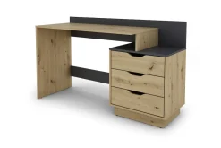 byLIVING Schreibtisch BELFAST, Breite 138 cm, Artisan Eiche/anthrazit Artisan Eiche (Eiche-Optik) Outlet
