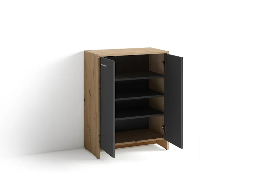 byLIVING Schuhschrank BEN, Breite 63 cm, (Eiche-Optik)/anthrazit Artisan Eiche Best