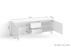 byLIVING TV-Board VALENTIN, Breite 160 cm, /Artisan Eiche (Eiche-Optik) weiß Clearance