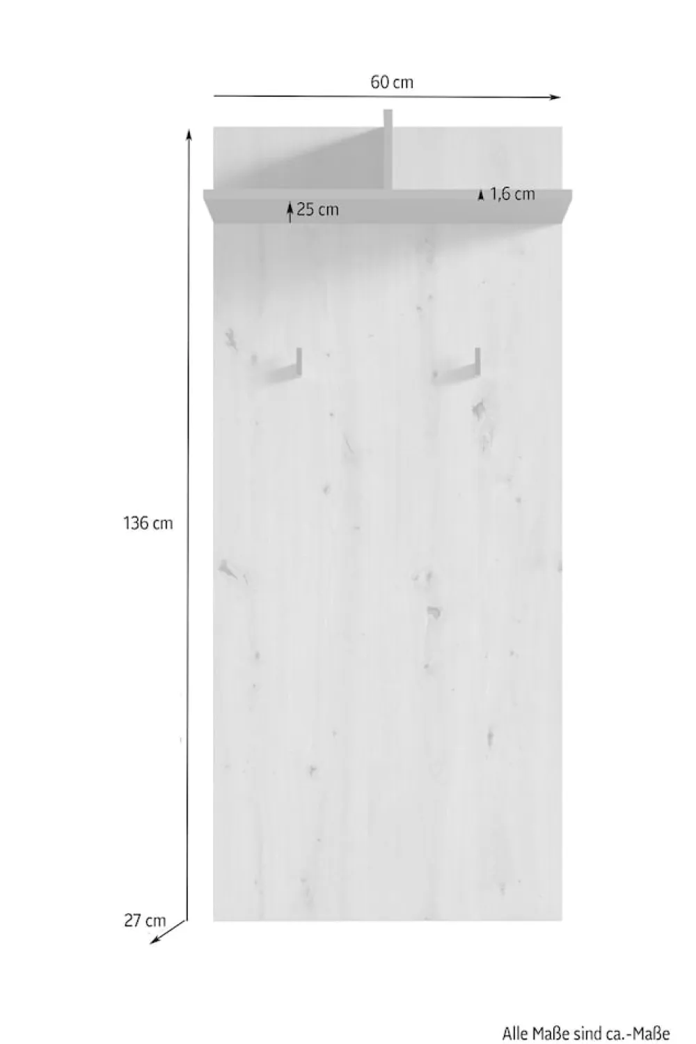 Wandpaneel BEN, Breite 60 cm, (Eiche-Optik)/anthrazit ^ byLIVING Best