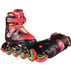 Byox Inliner Kinder Mask schwarz Größe L 38-41 verstellbar, PU, ABEC-7 Lager Schwarz, Rot & Hellgrün Sale