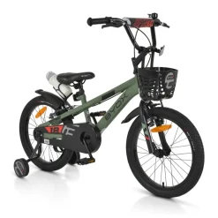 Byox Kinderfahrrad Challenge 18 Zoll Frontkorb Flasche Stützräder ab 5 Jahre grün Outlet