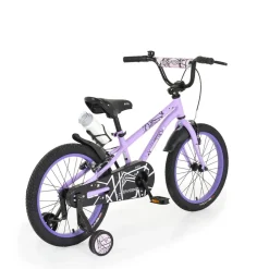 Byox Kinderfahrrad 18 Zoll Pixi, Klingel, Reflektoren, Stützräder, ab 5 Jahre violett New