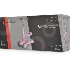Byox Kinderroller Checkmate 2 in 1 Laufrad, Sound, Licht, Lenkerhöhe verstellbar rosa
