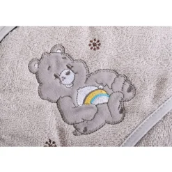 Cangaroo Baby-Kapuzenhandtuch Manny 76 x 76 cm Babyhandtuch Tiermotiv Baumwolle grau Outlet