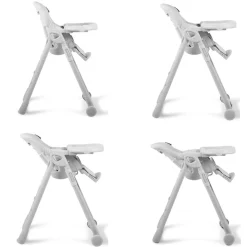 Cangaroo Hochstuhl I eat höhenverstellbar, klappbar, doppelter Tisch Fußstütze rosa