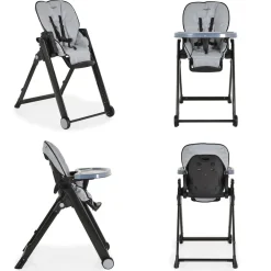 Cangaroo Kinderhochstuhl Neron Fußstütze klappbar Rückenlehne verstellbar Gurt grau beige