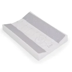 Cangaroo Wickelauflage Bären 67 x 44 cm, seitliche Erhöhung, abwaschbar grau weiß
