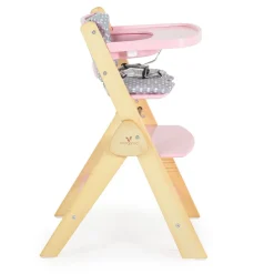 Cangaroo Cangarro Kinderhochstuhl Caramel Holz, Kissen, klappbar, Fußstütze, 3-Punkt-Gurt rosa grün New